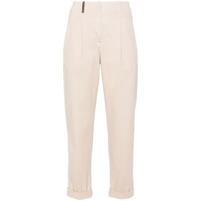 Peserico Bead-embellished Trousers In Neutral