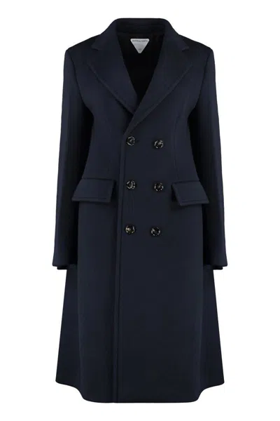 Bottega Veneta Caped Wool And Cashmere Coat In Black