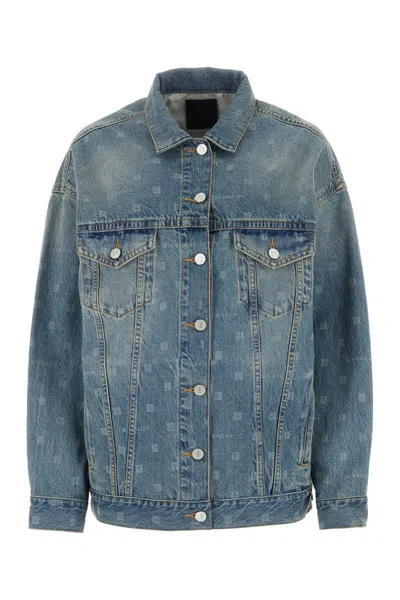 Givenchy Button-up Oversized Denim Jacket In Blue