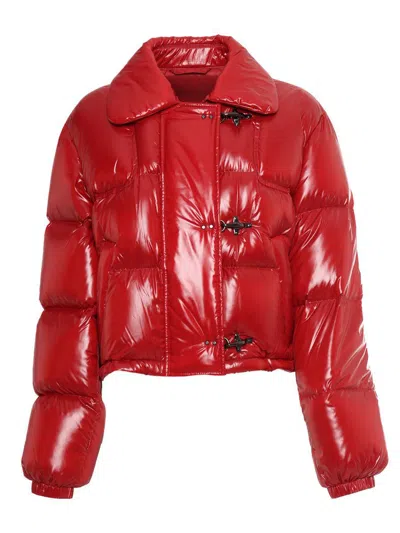 Fay 3 Hooks Cropped Down Jacket In Red