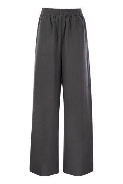 Fabiana Filippi Wide Flannel Trousers In Grey