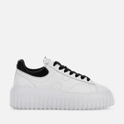 Hogan H-stripes Low-top Platform Sneakers In White