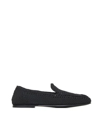 Dolce & Gabbana Crochet Slippers In Black