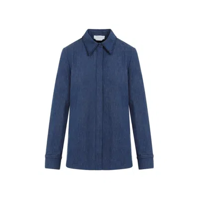 Gabriela Hearst Denim Blue Recycled Cotton Cruz Shirt In Blue