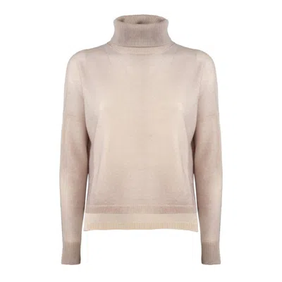 Baserange Base Antique Pink Extra Fine Merino Wool Turtleneck Sweater In Pink