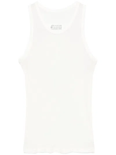 Maison Margiela Women White Cotton Blend Tank Top In White