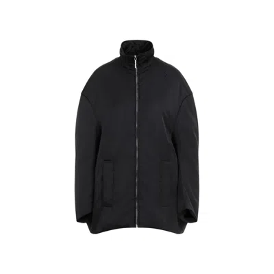 Marni Black Front Zipped Nylon Jacket In Black