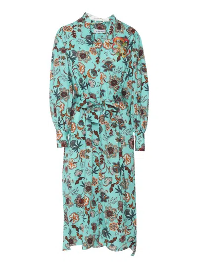 Shop Le Sarte Pettegole Midi Gowns In Green