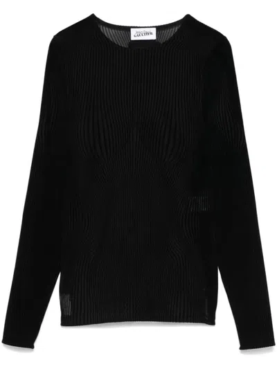 Jean Paul Gaultier Women Morphing Pinstripes Top In Black Black