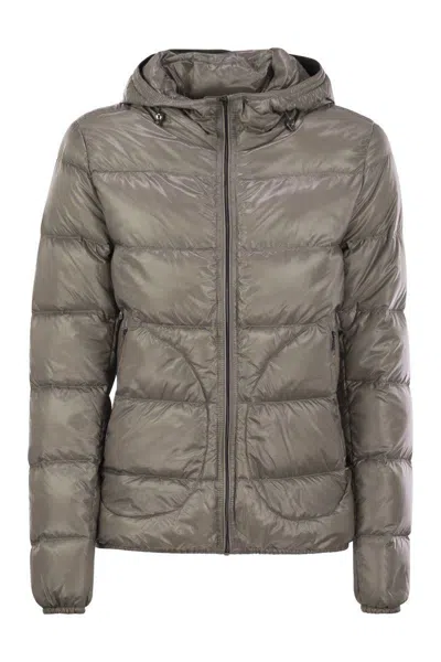 Herno Women's Ultralight Nylon Down Bomber Jacket In Grey