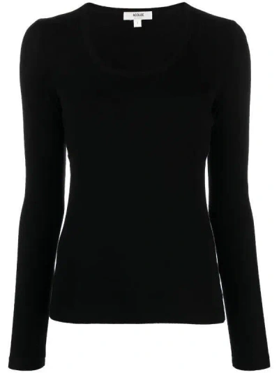 Agolde Scoop-neck Lyocell-blend Jumper In Black