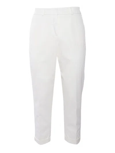 Peserico Rolled Hem Casual Pants In White