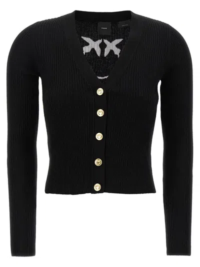 Pinko Black Long-sleeved Cardigan In Black