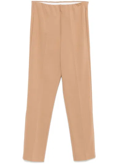 Le Tricot Perugia Pressed-crease Trousers In Brown
