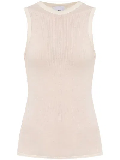 Halfboy Logo Patch Crewneck Tank Top In Turtle Dove