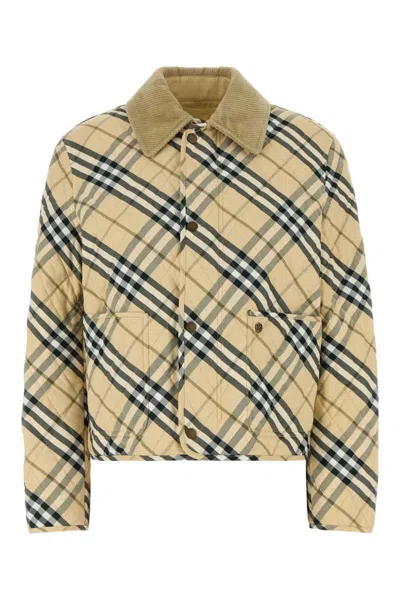 Burberry Cropped Check Quilted Barn Jacket In Printed