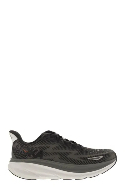 Hoka Clifton 9 Knitted Sneakers In Black