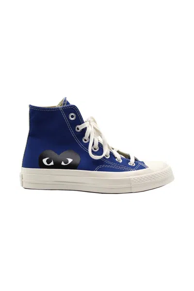 Comme Des Garçons Play Blue Converse Edition Half Heart Chuck 70 High Sneakers In Blue