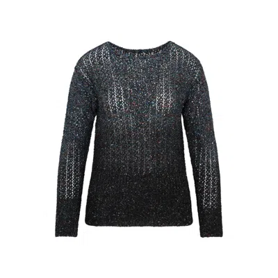Maison Margiela Dark Blue Crewneck Sweater In Blue