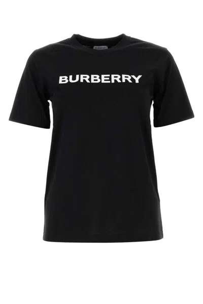 Burberry Black T-shirt With Bold Logo Design In Black