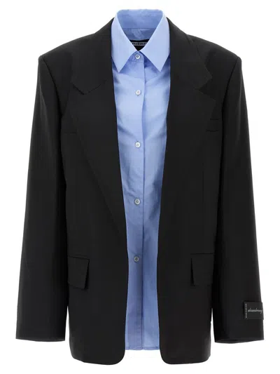 Alexander Wang Pre-styled Oversized Boxy Blazer & Shirt In Black