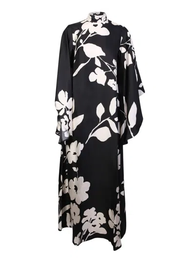 La Doublej Magnifico Silk Kimono-sleeve Maxi Dress In Black