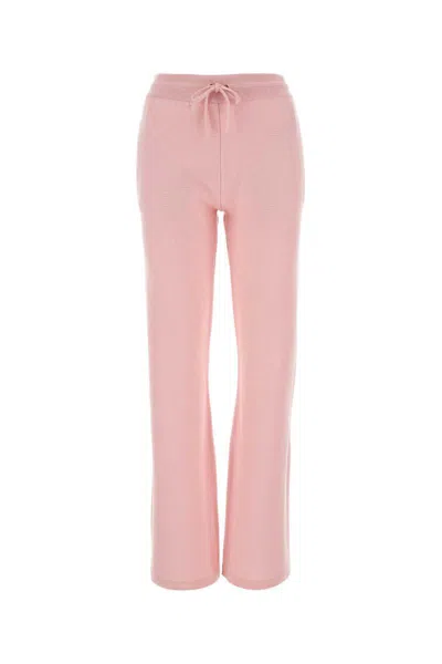 Versace Pink Wool Blend Flared Leg Pant In Pink