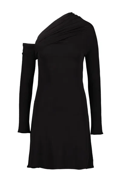 Courrèges Twisted Knitted Dress In Black