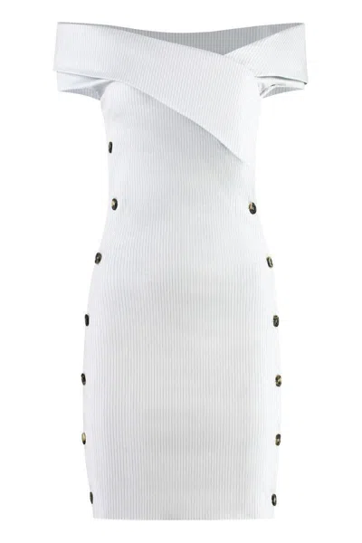Philosophy Di Lorenzo Serafini Front Button Striped Dress For Women In Grey