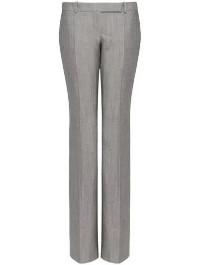 Alexander Mcqueen Wool-mohair Bootcut Trousers In Grey