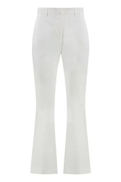 Pt01 Pt Torino Stretch Cotton Trousers In White
