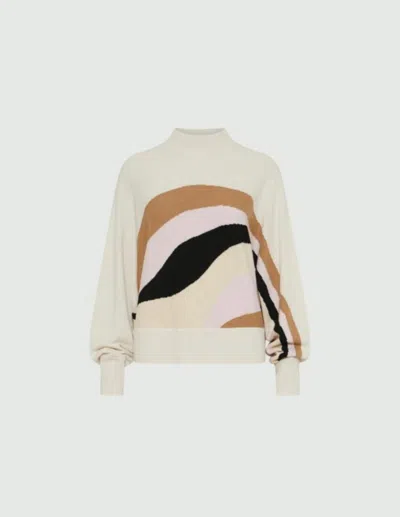 Marella Finito Colorblock Mock-neck Sweater In Grey