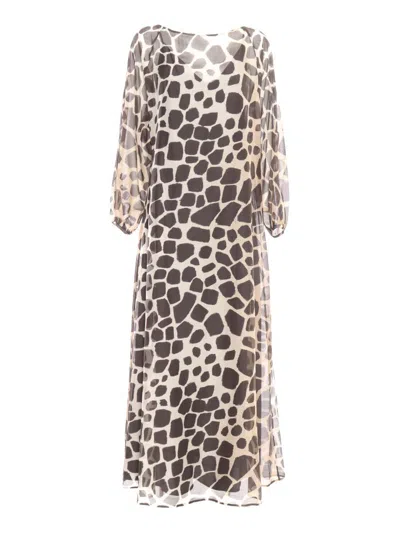 Max Mara Studio Midi Dress In Beige