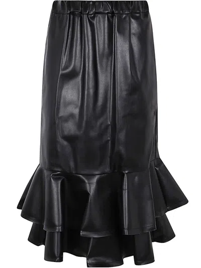 Comme Des Garçons Ruffled Mid-length Skirt In Black