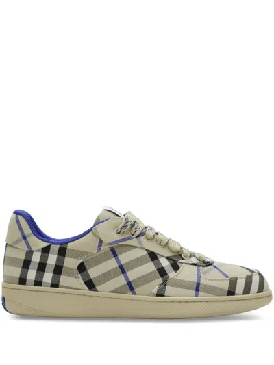 Burberry Checkered Print Low-top Sneakers In Beige