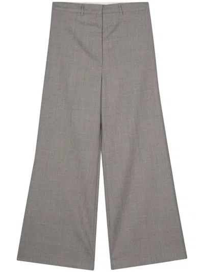 Low Classic Wide Wool Trouser In Grey