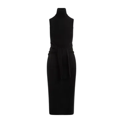 Mm6 Maison Margiela Mm6 By Maison Margiela Black Wool Midi Dress In Black