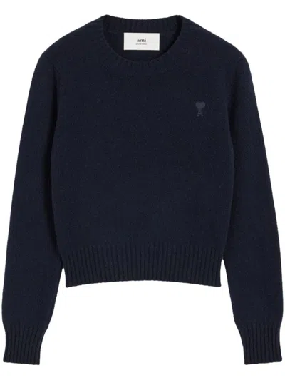 Ami Alexandre Mattiussi Ami Paris Ami Paris De Couer Cashmere Sweater In Blue