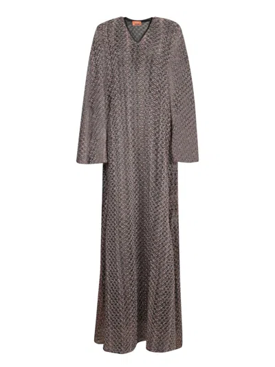 Missoni Long Kaftan Black And Bronze In Black