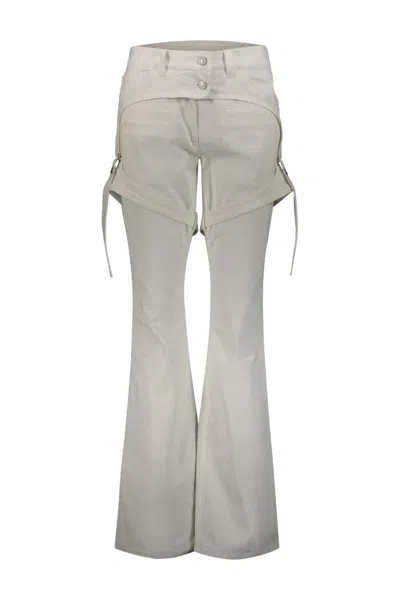 Courrèges Zipper White Denim Pants In White