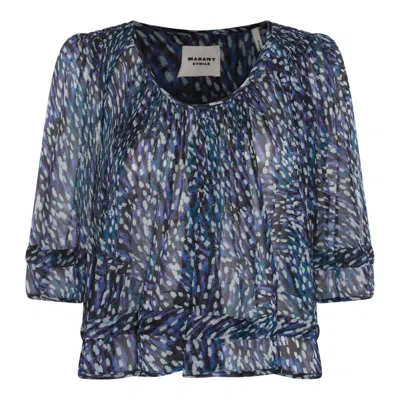 Isabel Marant Étoile Roxini Abstract-print Blouse In Navy