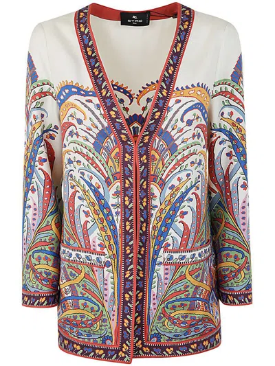 Etro Floral-print Silk Jacket In Multicolour