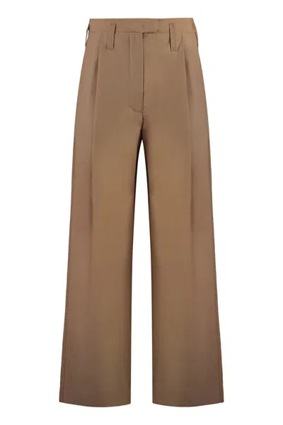 Philosophy Di Lorenzo Serafini Cotton Blend Trousers In Beige