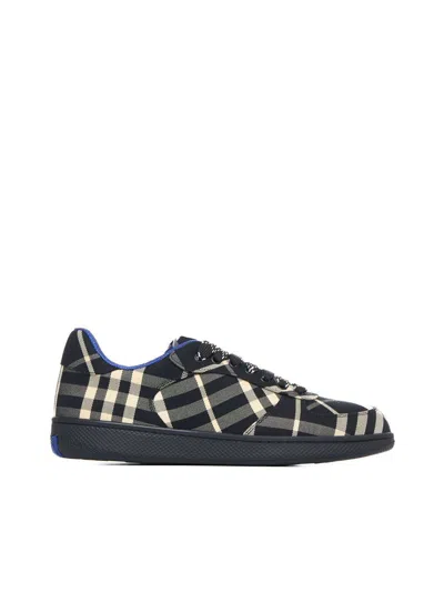 Burberry Terrace Black Polyester Blend Sneakers In Black Ip Chk