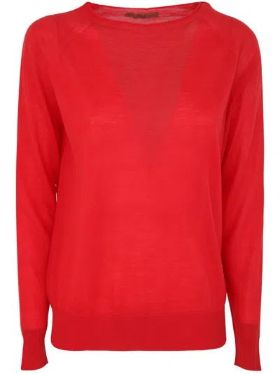 Roberto Collina Boat Neck Sweater In Red
