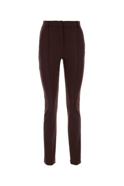 Sportmax Pantalone Skinny Ricetta In Nylon Stretch Cioccolato Donna In Brown