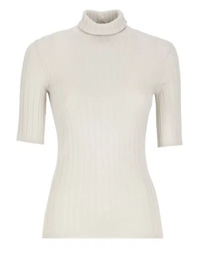 Brunello Cucinelli Rib Turtleneck In Beige