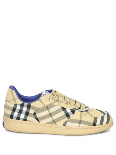 Burberry Checkered Print Low-top Sneakers In Beige