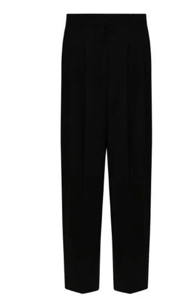 P.a.r.o.s.h Blue Pants With Wide Leg And Elastic Rear Waist In Tech Fabric Woman In Black