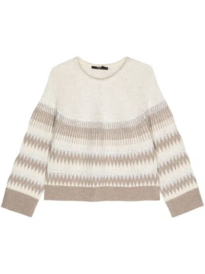 Seventy Jacquard Lurex Sweater In Grey